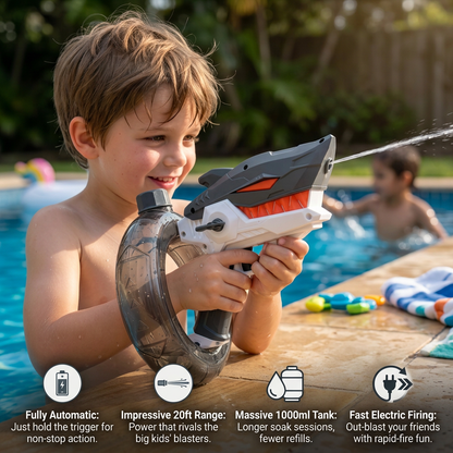 Electric Shark Water Gun for Kids – Fully Automatic Water Blaster for Hot Summer Fun