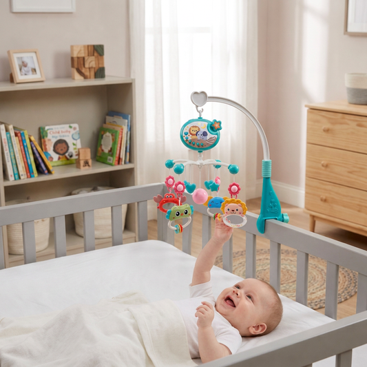 Baby crib music mobile rattle toy
