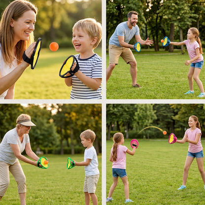 Parent-child outdoor sports elastic popular children's fitness hand-grabbing ball racket hand-grabbing ball fashionable and light wholesale