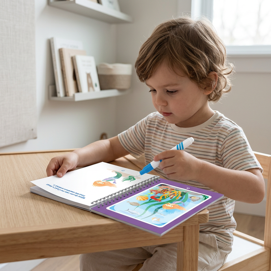 Magic Self Erasing Water Painting Book Set with Water Brush