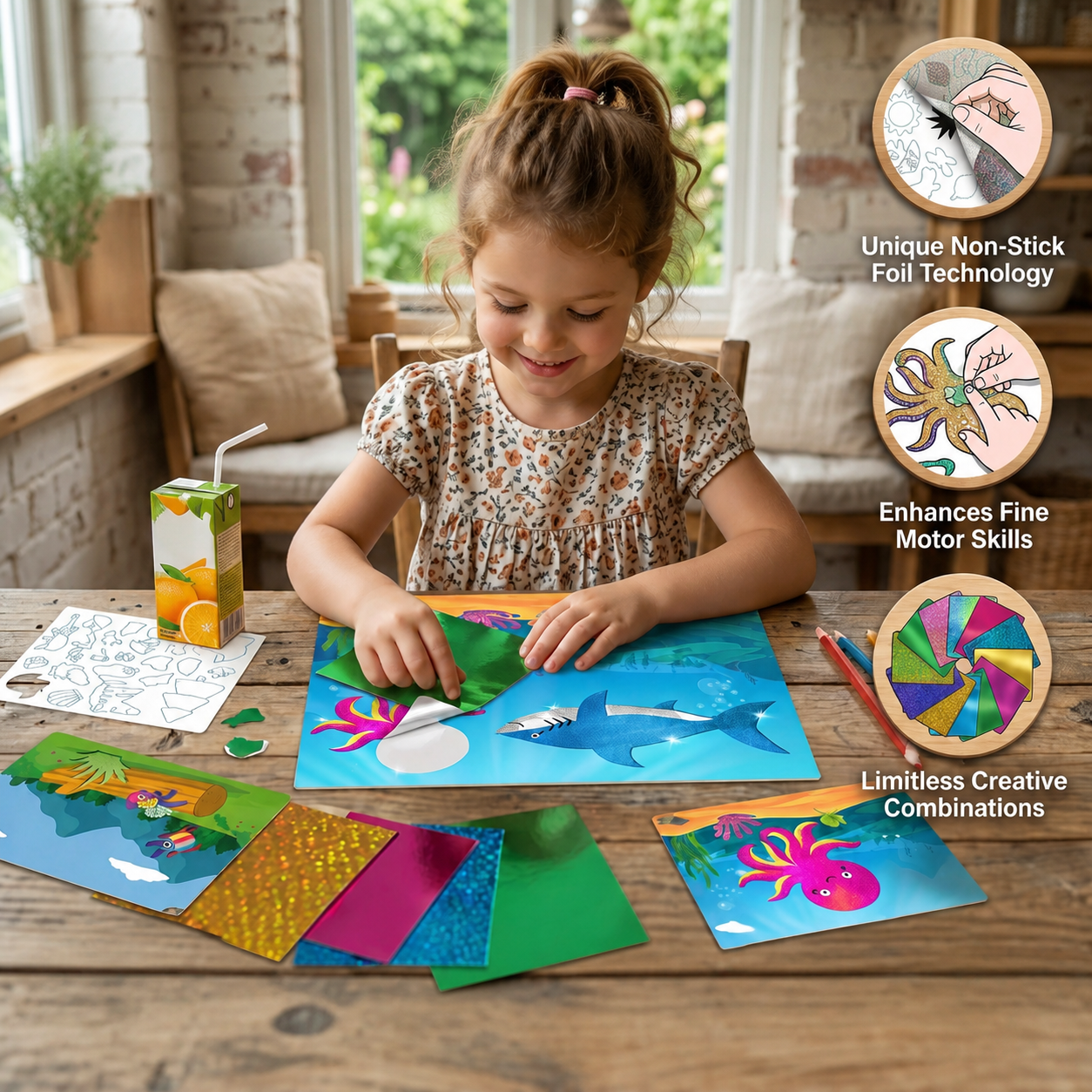 DIY Foil Art Kit – No-Mess Animal Crafts for Kids