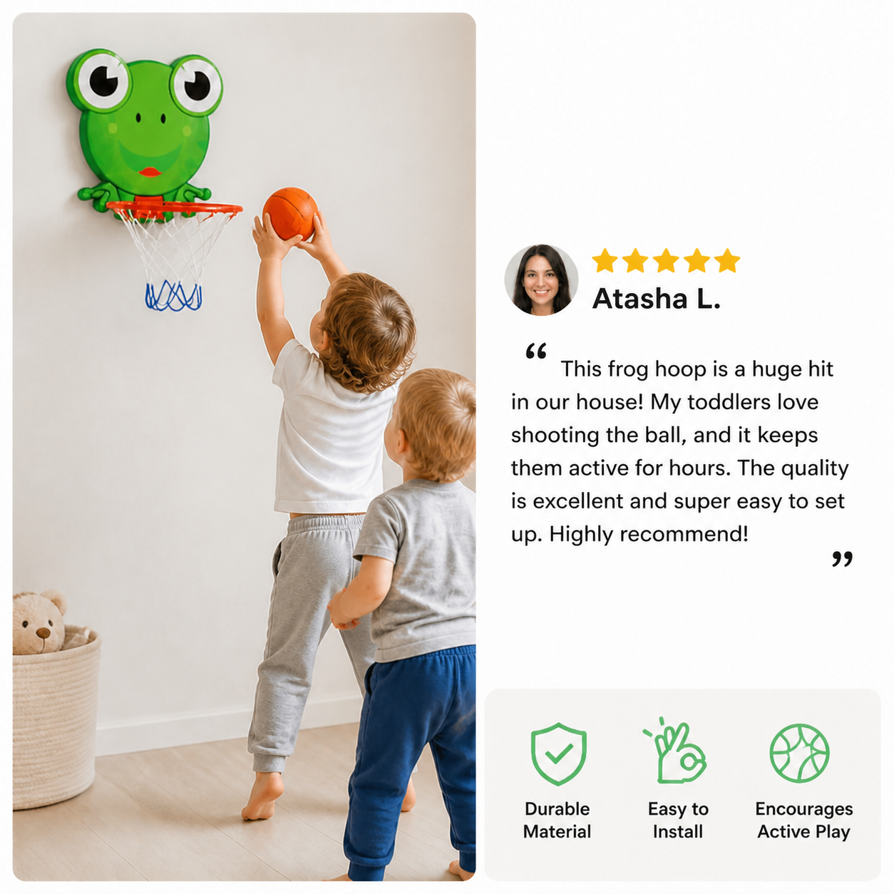 Cute animal basketball set for children