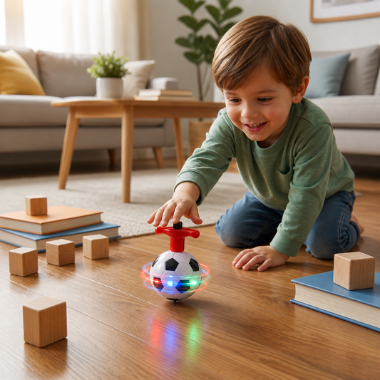 Luminous LED football spinning top Toy