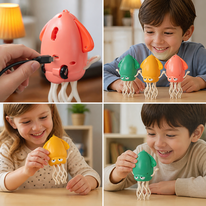 Dancing squid tummy time toy