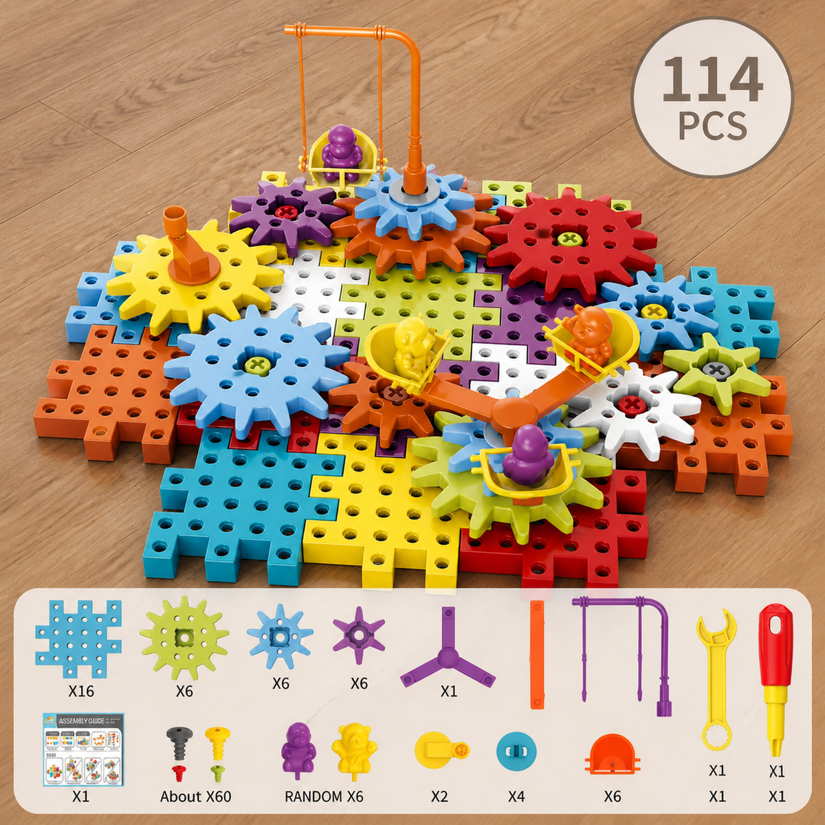 Montessori 3D Gear and Puzzle Blocks