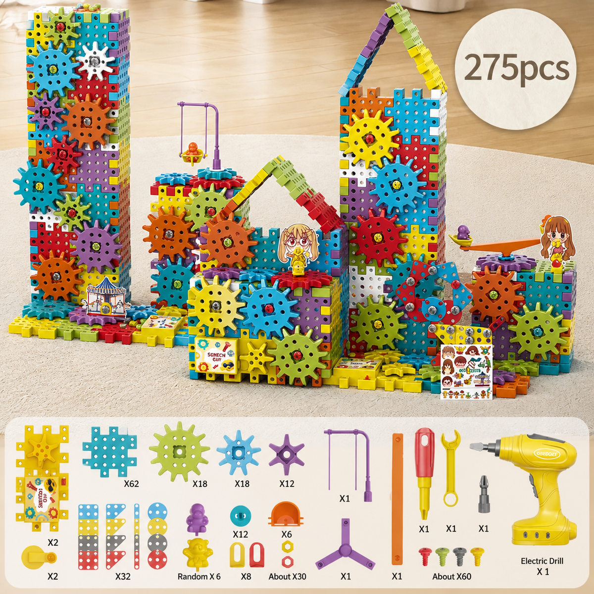 Montessori 3D Gear and Puzzle Blocks