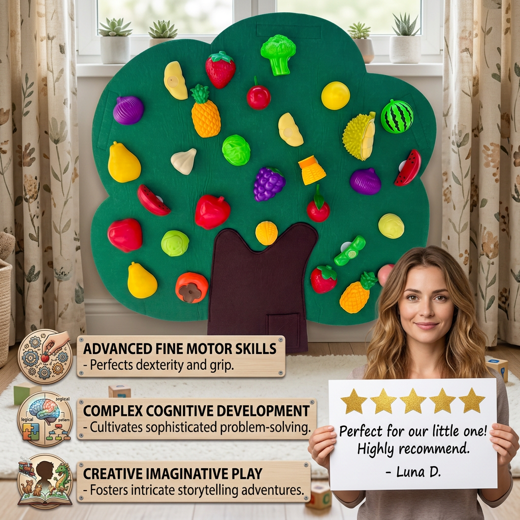 Felt Fruit Tree Activity Board – Montessori Learning Toy