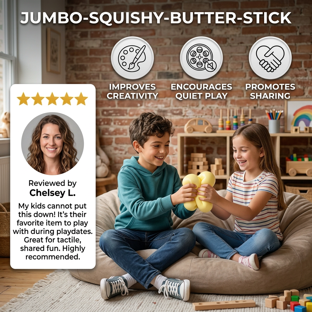 Jumbo Squishy Butter Stick – Slow-Rise Stress Ball & Sensory Fidget Toy