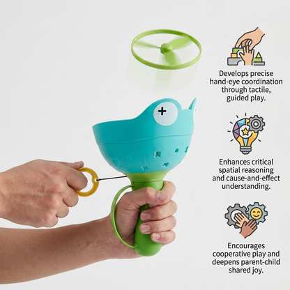 Flying propeller toy with string starter