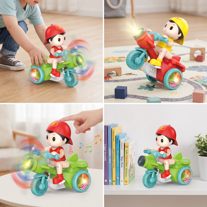 Light-up musical kids stunt scooter toy