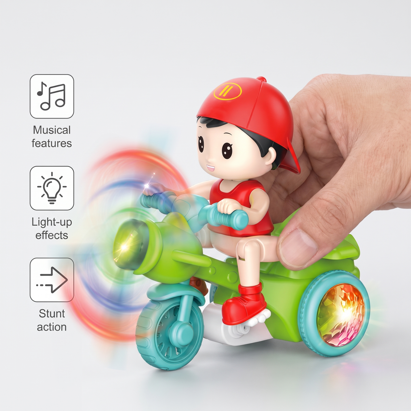 Light-up musical kids stunt scooter toy