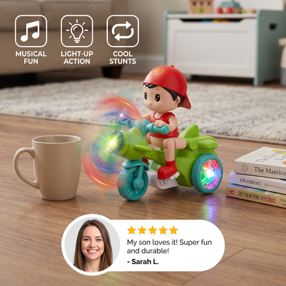 Light-up musical kids stunt scooter toy
