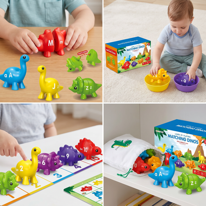 Educational Montessori colours dinosaur sorting game set