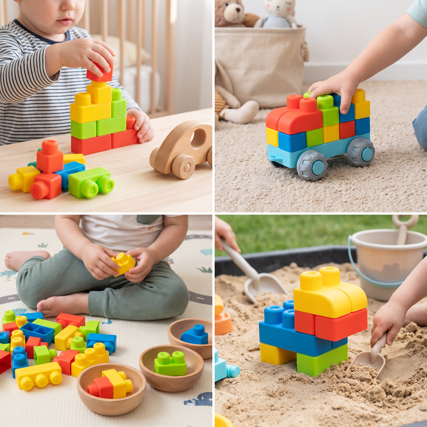 Children's Safe Rubber Building Blocks for Early Education