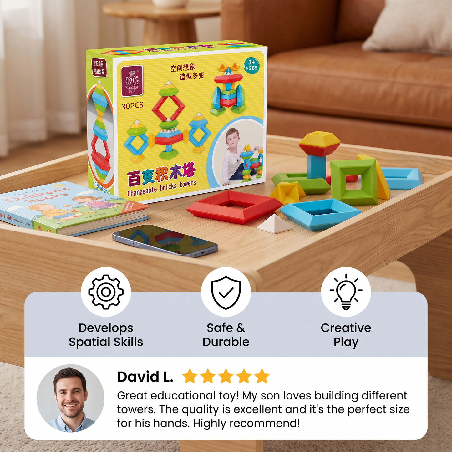 Child-Friendly Montessori Stacking Stones