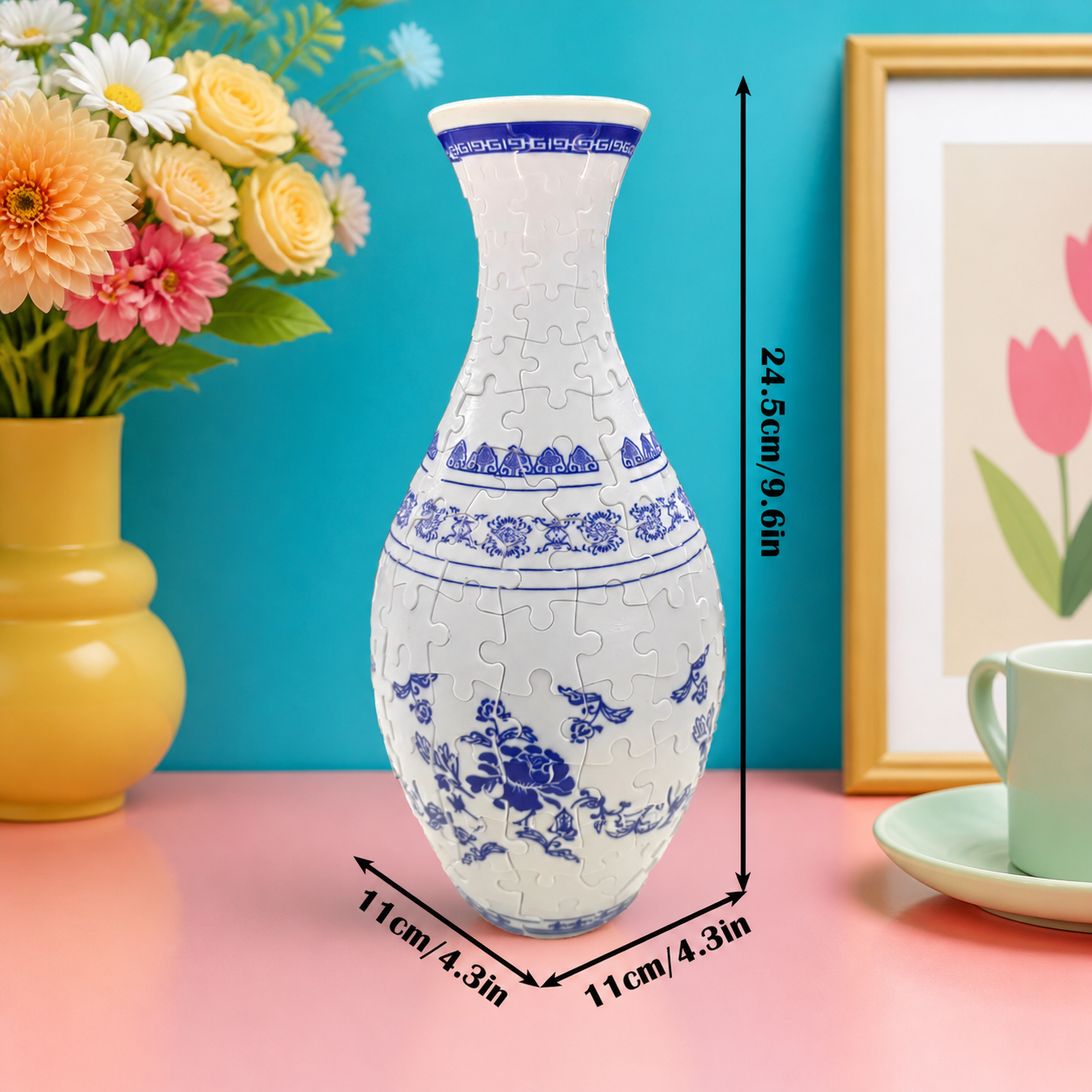 Elegant 3D puzzle vase - Suitable for real flowers