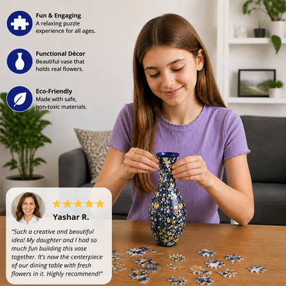 Elegant 3D puzzle vase - Suitable for real flowers