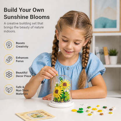 Elegant building block flower in a glass
