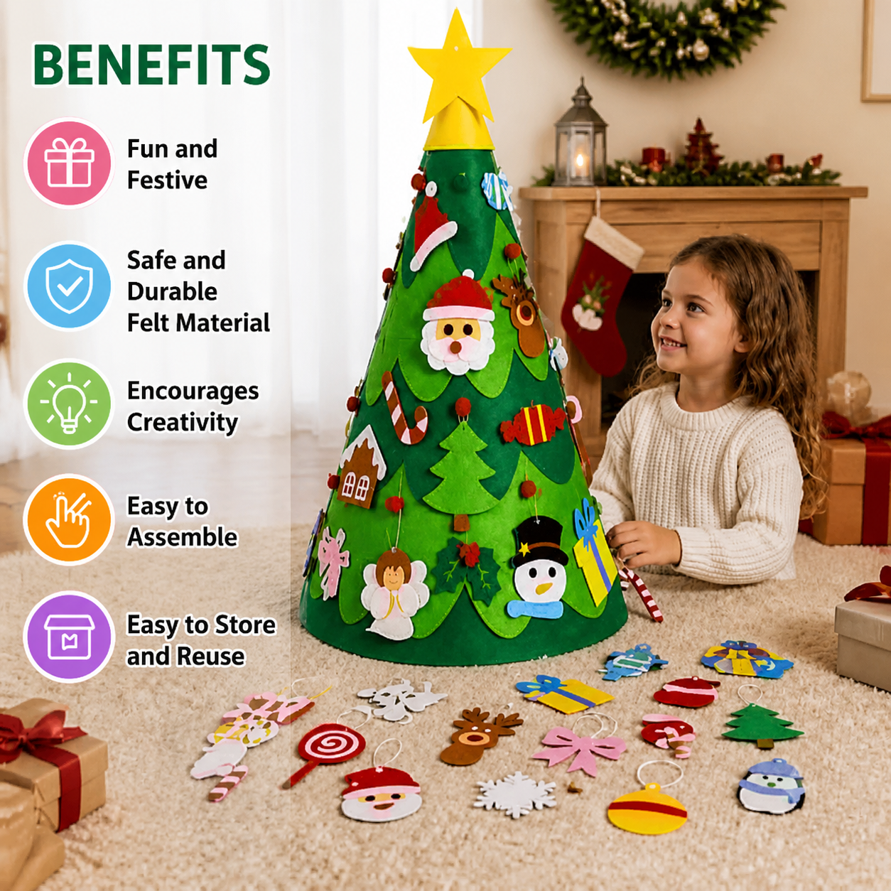 Montessori 3D Felt Christmas Tree