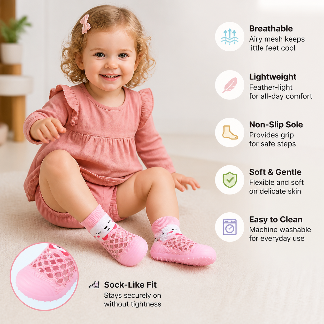 Barefoot Sock Shoes For Babies in Animal Design