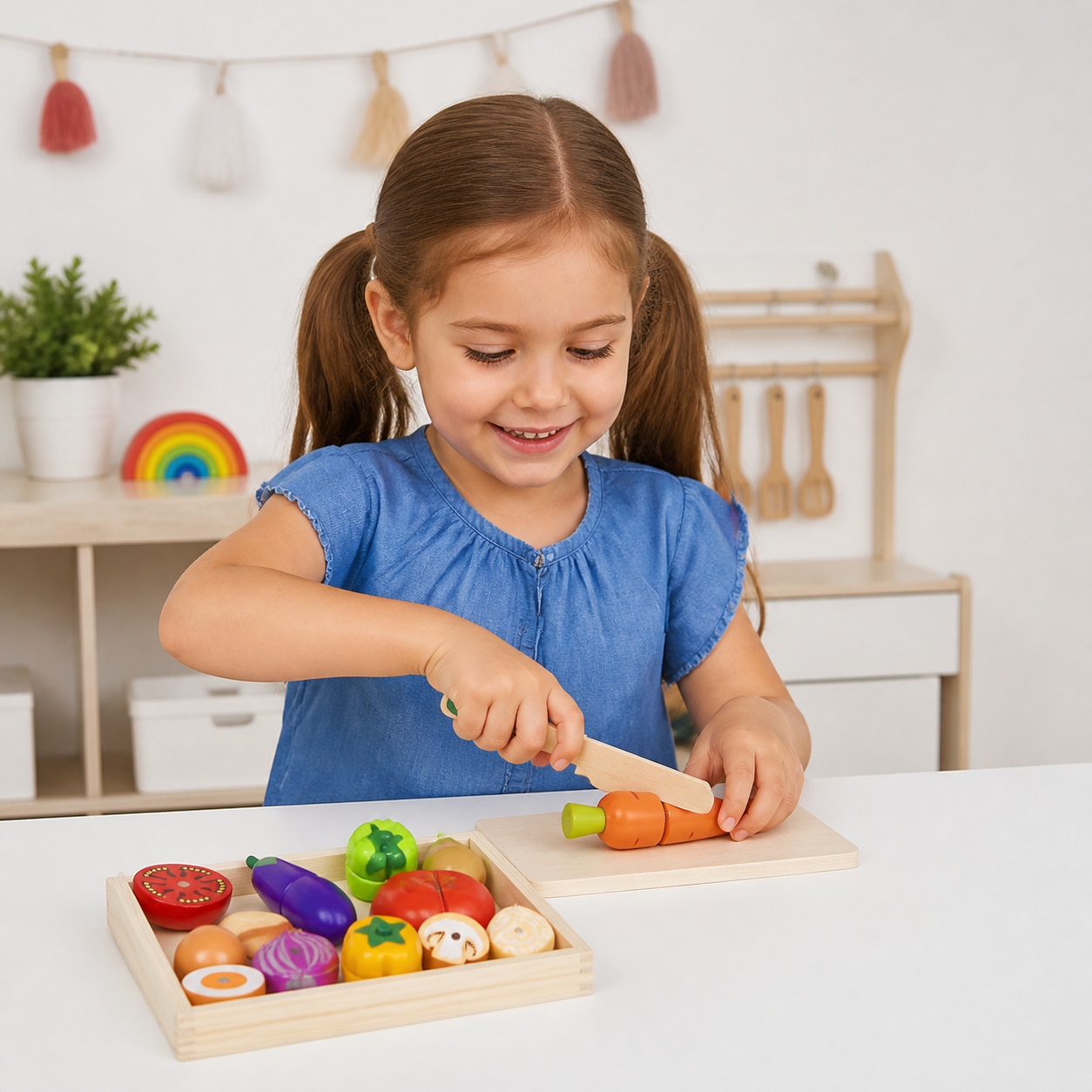 Montessori Wooden Play Kitchen Set