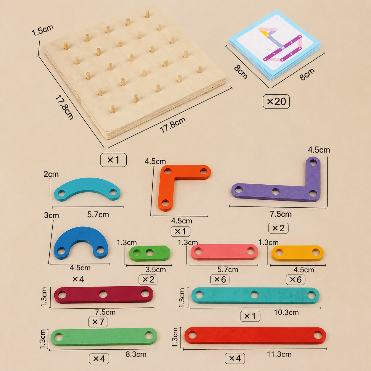 Montessori learning puzzle game made of wood