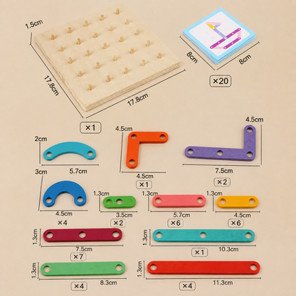 Montessori learning puzzle game made of wood