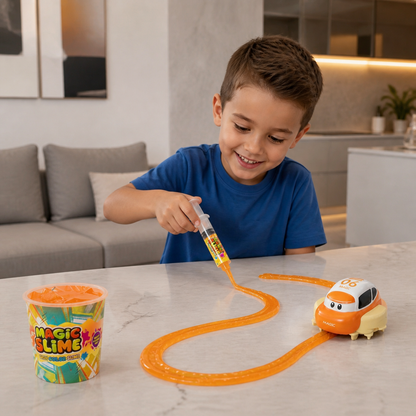 Magic Slime Race Track Set – DIY Electric Car Adventure