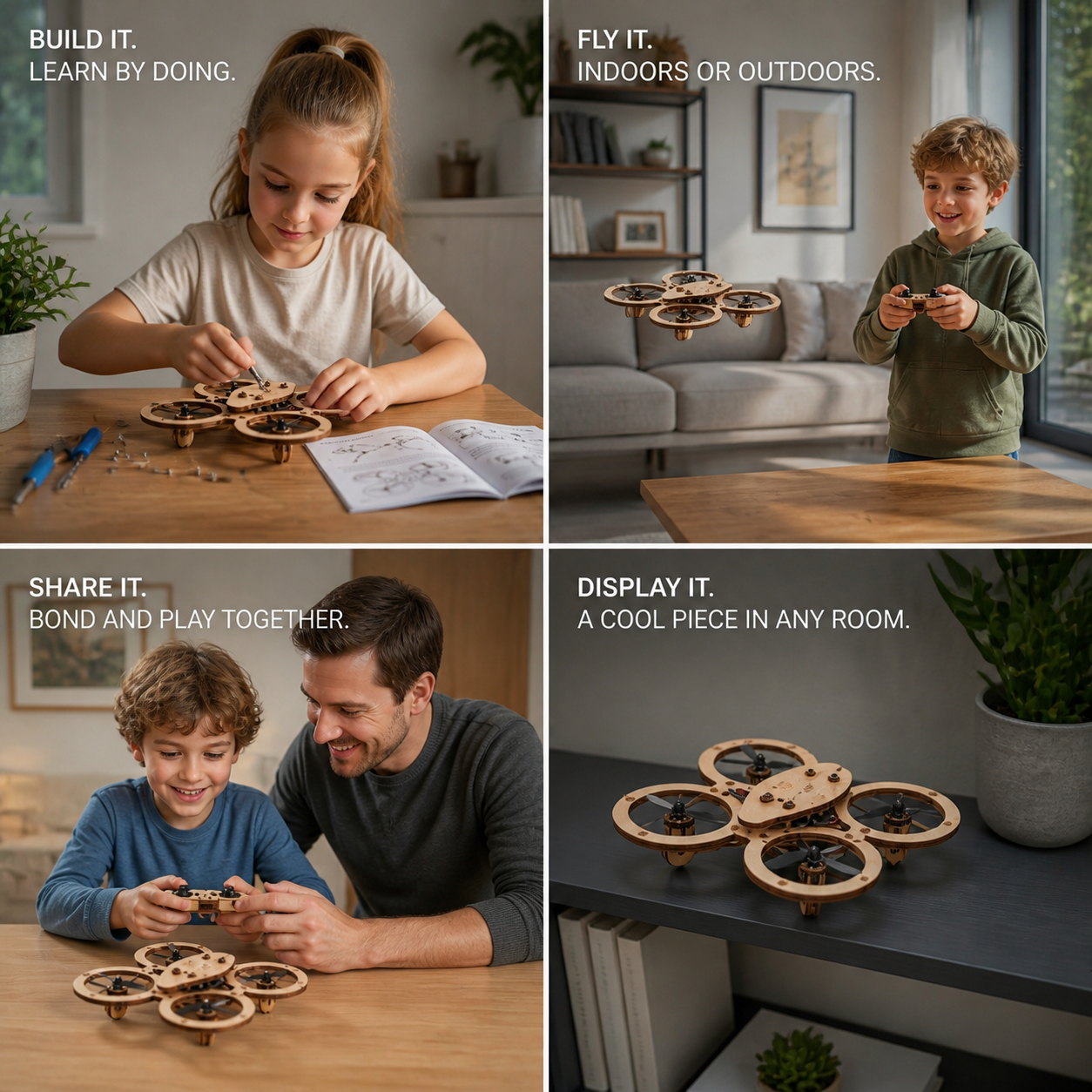 DIY Wooden RC Quadcopter Kit – Build Your Own Flying Adventure