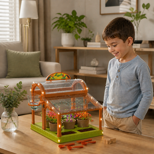 Acrylic Kids Greenhouse – Indoor Plant Growing Kit for Learning & Fun
