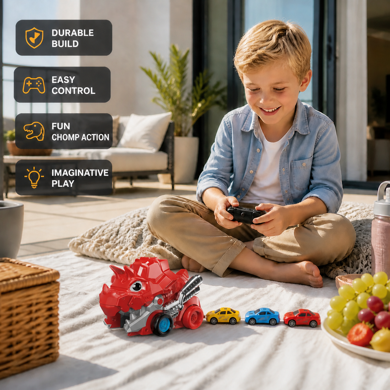Remote Control Dino Car Chomper Truck