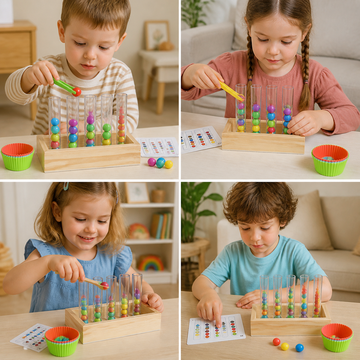 Montessori Test Tube Colours and Numbers Play and Learning Set