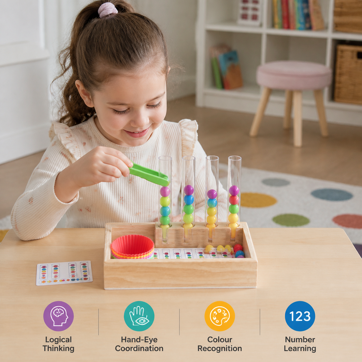 Montessori Test Tube Colours and Numbers Play and Learning Set