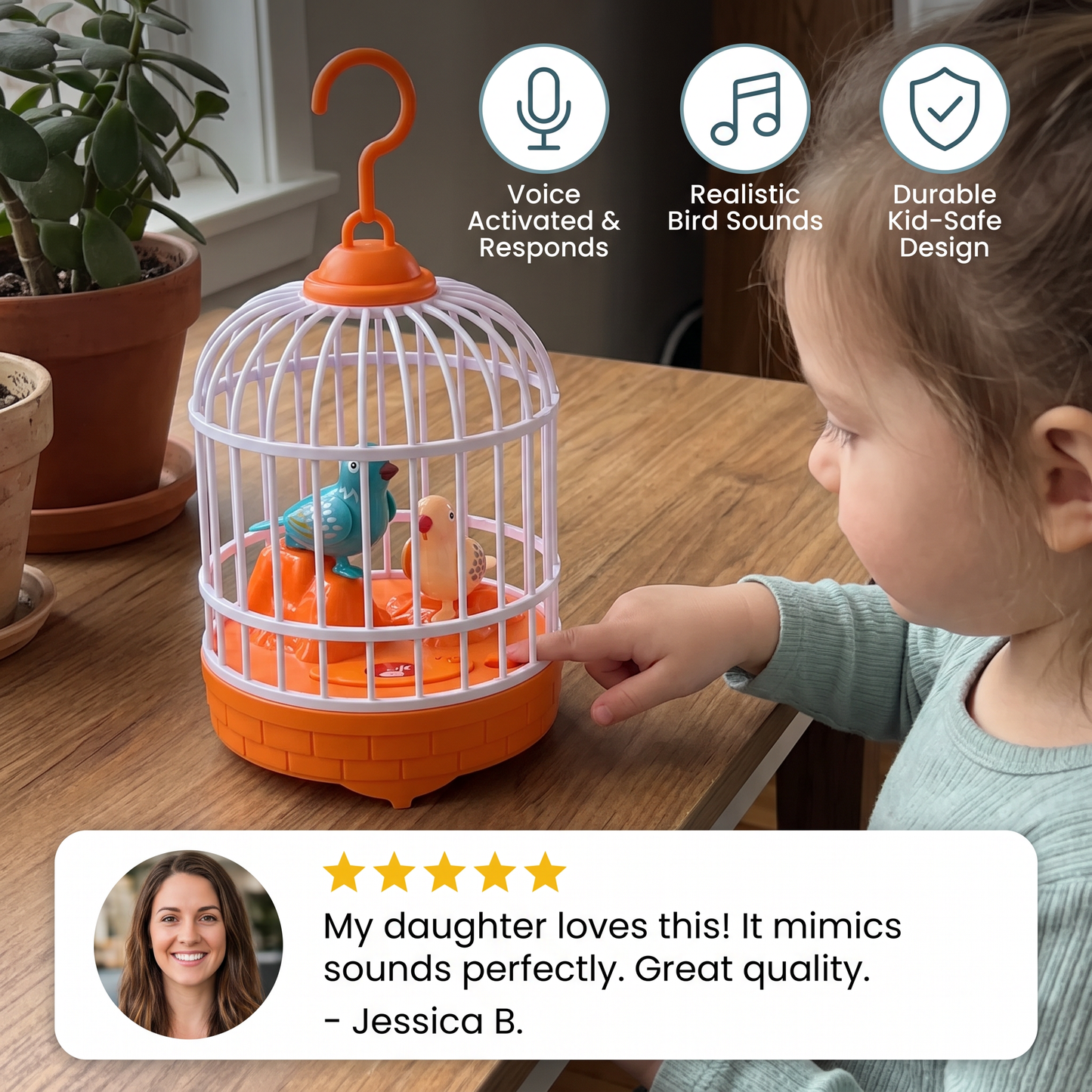Talking Bird Cage Kids Toy