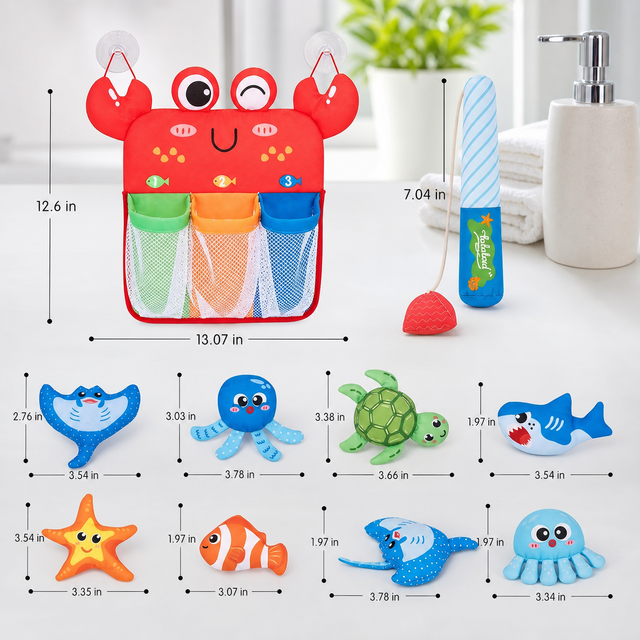 Montessori Magnet Fishing Bath Toy Set