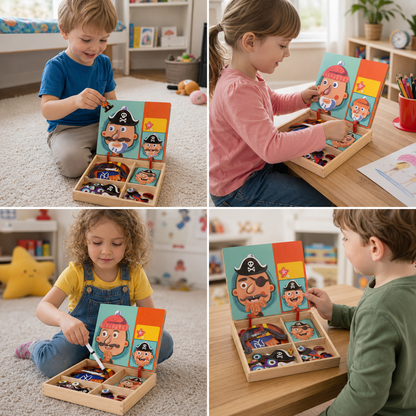 Magnetic Wooden Dress-Up & Matching Puzzle Board – Creative Learning Toy