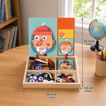 Magnetic Wooden Dress-Up & Matching Puzzle Board – Creative Learning Toy