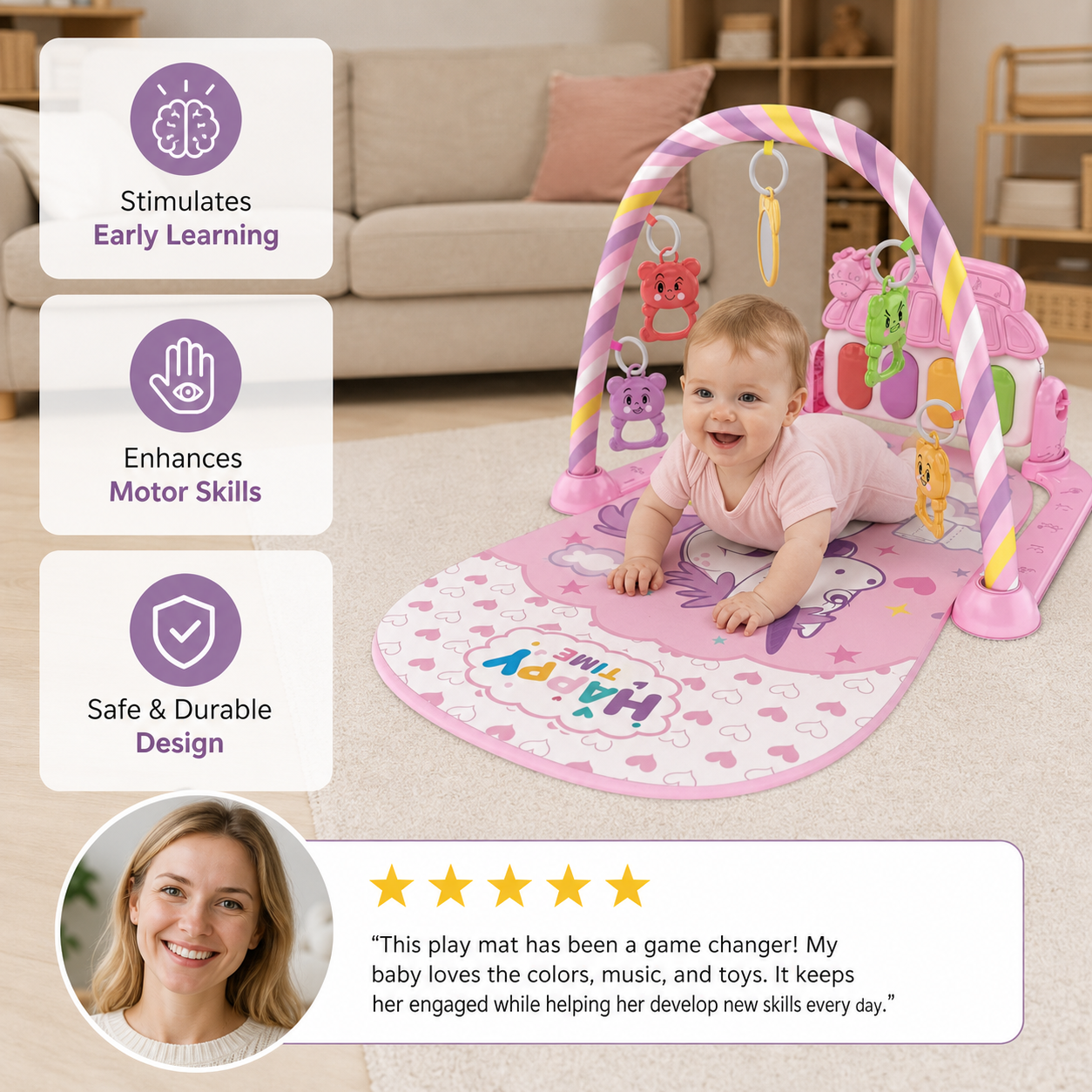 Musical Baby Pedal Piano for Limbs Coordination and Visual & Auditory Training