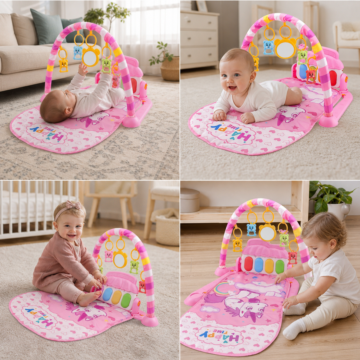 Baby Music Play Gym with Piano– Interactive Sensory Activity Mat (0–24 Months)