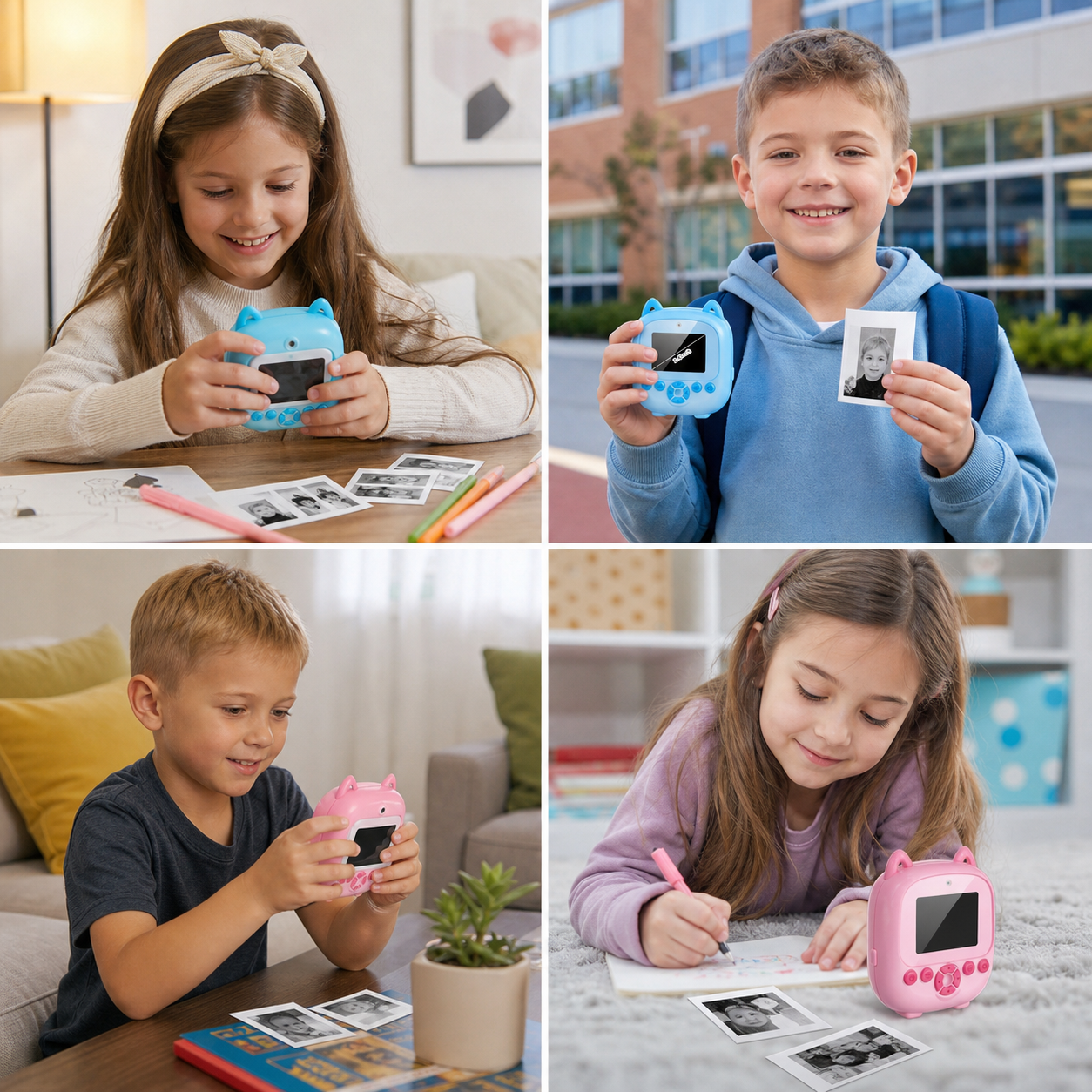 Kids Instant Print Camera – Mini HD Digital Camera with Built-in Printer