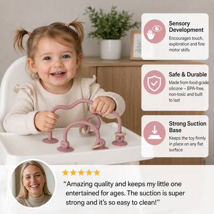 Silicone Baby Activity Toy – Suction Cup Learning Toy for Table & High Chair