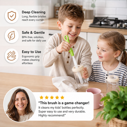 Flexible Straw Cleaning Brush – Long Tube Cleaner for Bottles, Pacifiers & Cups