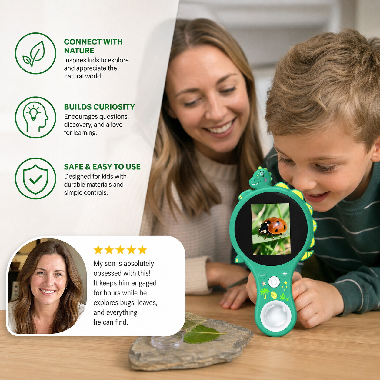 Kids Digital Video Microscope with Screen – Portable Science Explorer for Little Investigators