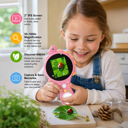 Kids Digital Video Microscope with Screen – Portable Science Explorer for Little Investigators