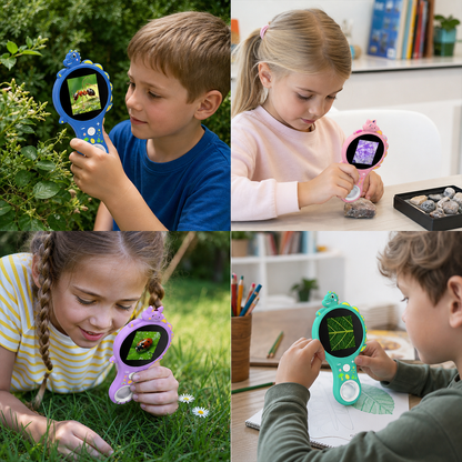 Kids Digital Video Microscope with Screen – Portable Science Explorer for Little Investigators