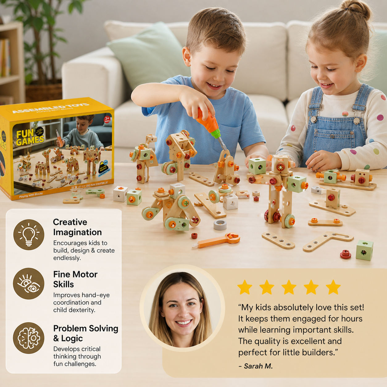 Kids Tool Set for Building & Fixing – Educational Construction Toy