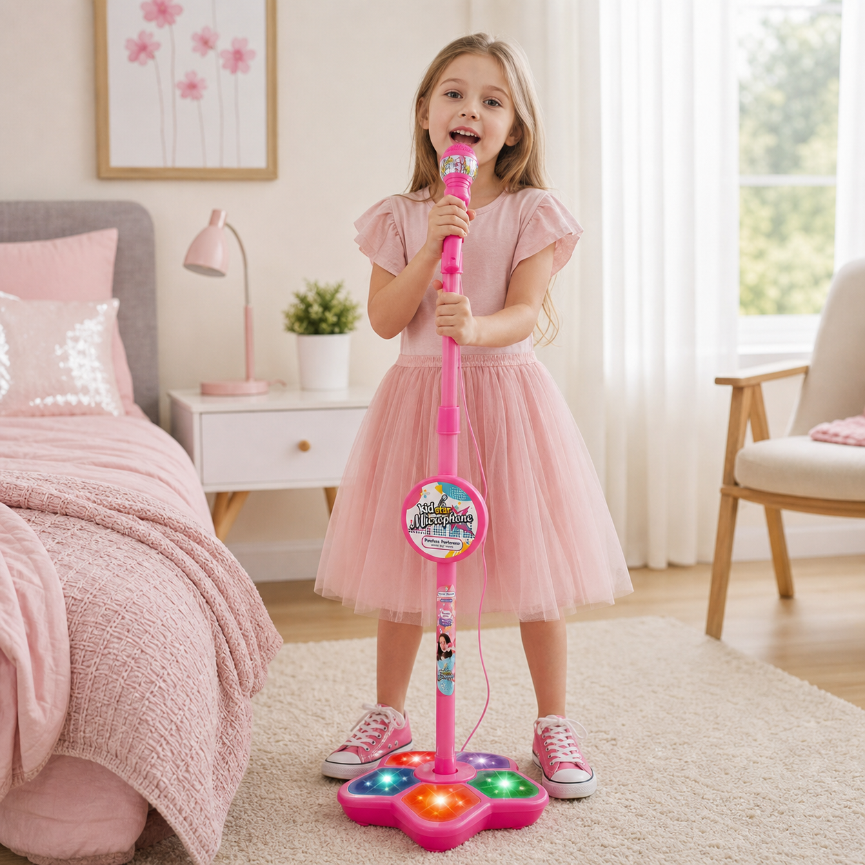 Kids Karaoke Machine with Microphone Stand – Singing Fun Set