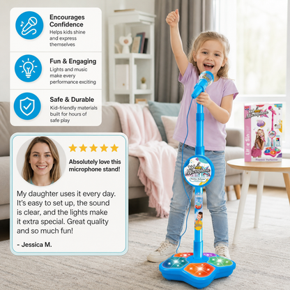 Kids Karaoke Machine with Microphone Stand – Singing Fun Set