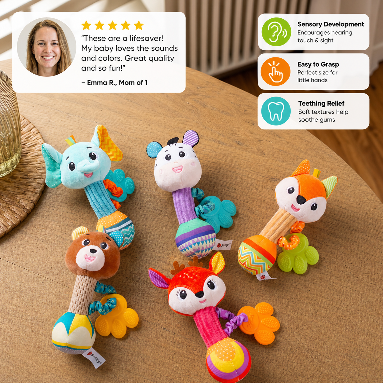 Soothing silicone plush toy for teething babies