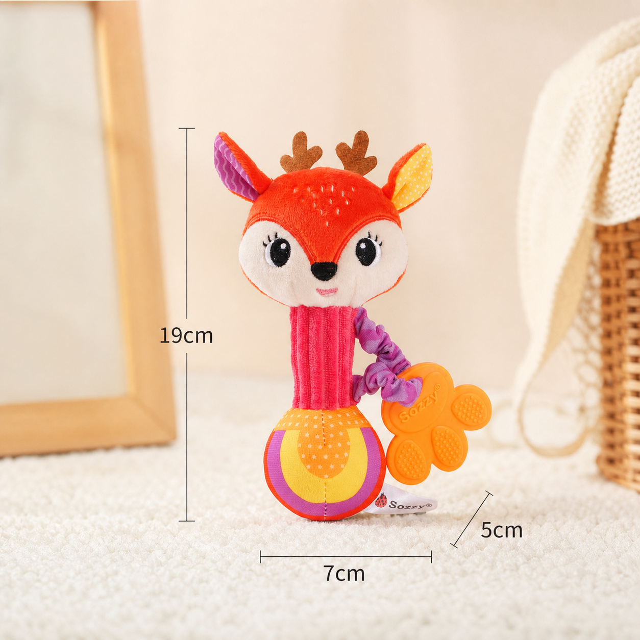 Soothing silicone plush toy for teething babies